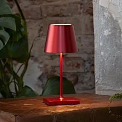 Nuindie mini LED genopladelig bordlampe, Easy Connect, rød, dæmpbar