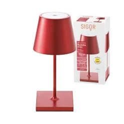 Nuindie mini LED genopladelig bordlampe, Easy Connect, rød, dæmpbar