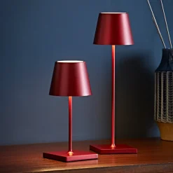 Nuindie mini LED genopladelig bordlampe, Easy Connect, rød, dæmpbar