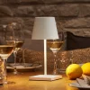 Nuindie mini LED genopladelig bordlampe, USB-C, hvid, IP54, dæmpbar