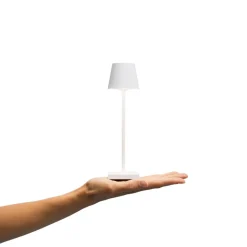 Nuindie pocket LED genopladelig bordlampe, hvid, IP54, dæmpbar