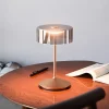 Numotion LED genopladelig bordlampe, bronze, glas, IP54, dæmpbar
