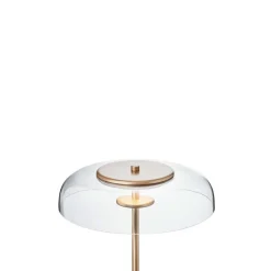 Nuura LED-gulvlampe Blossi, højde 120 cm, guldfarvet/klar