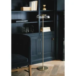 Nuura LED-gulvlampe Blossi, højde 120 cm, guldfarvet/klar