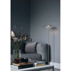 Nuura LED-gulvlampe Blossi, højde 120 cm, guldfarvet/klar