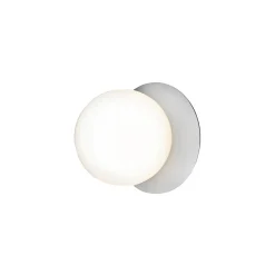 Nuura Liila 1 Medium væglampe IP44, sølv/hvid, varmhvid