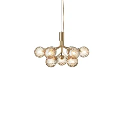 Nuura lysekrone Apiales 9, Ø 60 cm, messing-/guldfarvet