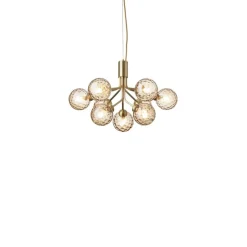Nuura lysekrone Apiales 9, Ø 60 cm, messing-/guldfarvet