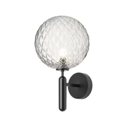 Nuura udendørs væglampe Miira, Ø 20 cm, sort/klar