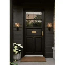 Nuura udendørs væglampe Miira, Ø 20 cm, sort/klar