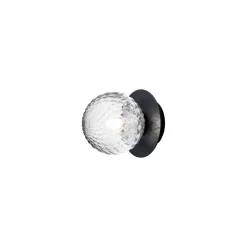 Nuura væglampe Liila 1, Ø 14 cm, IP44, sort/klar