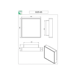Oban væglampe, 30 cm x 30 cm, sensor, 2 x E27, hvid, IP65