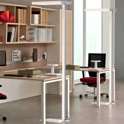 Office LED-gulvlampe up/down 4.000 K, dæmpes, sølv