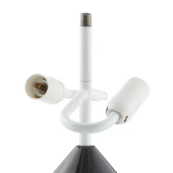 Oluce Atollo bordlampe, aluminium, Ø 25 cm, sort