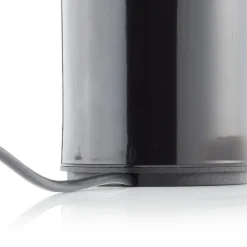 Oluce Atollo bordlampe, aluminium, Ø 25 cm, sort