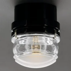 Oluce LED-væglampe Fresnel, sort, aluminium, glas, 2.700 K