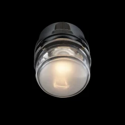 Oluce LED-væglampe Fresnel, kromfarvet, aluminium, glas, 2.700 K