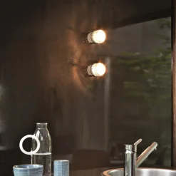 Oluce LED-væglampe Fresnel, hvid, aluminium, glas, 2.700 K