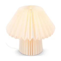 Origami bordlampe af hvidt papir, 27x26cm