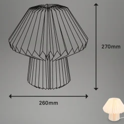 Origami bordlampe af hvidt papir, 27x26cm