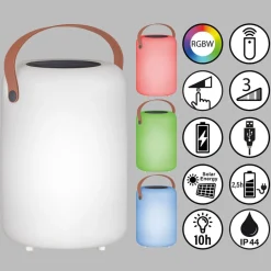 Orno LED-solar-bordlampe, varmhvid og RGB