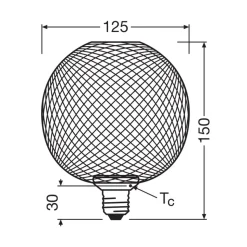 OSRAM Decor LED Flat Globe E27 3,5W sort 2.700K metal