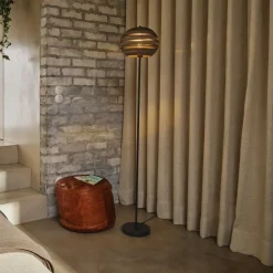 OSRAM gulvlampe BALL, brun, højde 160 cm, bølgepap, E27