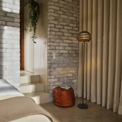 OSRAM gulvlampe BALL, brun, højde 160 cm, bølgepap, E27