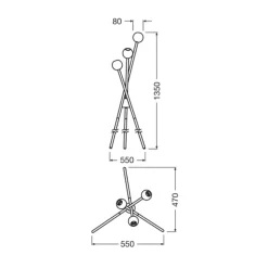 OSRAM gulvlampe Decor Bubble, farverig, 3 lyskilder, stål, E27