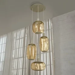 OSRAM hængelampe Decor Needle Plate beige, stål, 4 lyskilder, E27