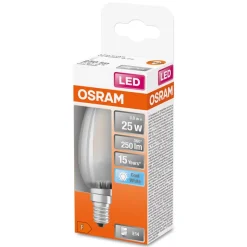 OSRAM LED stearinlys E14 Classic B 2,5W 4.000K mat