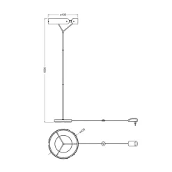 OSRAM LED-gulvlampe Decor Curve Felt, grå, filt, 3.000 K