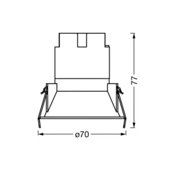 OSRAM LED-indbygningsspot TWIST, hvid/sølv, 840, Ø 7 cm, metal