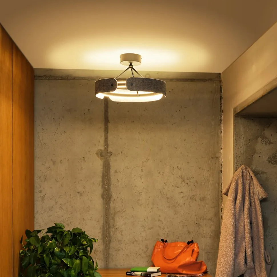 OSRAM LED-loftlampe Decor Curve Felt, grå, filt, 3.000 K