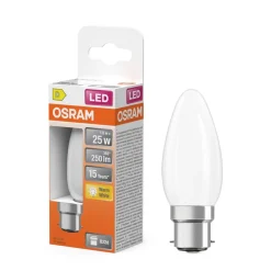 OSRAM LED-pære, B22d, 1,8 W, mat, 2.700 K