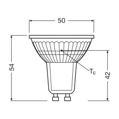 OSRAM LED-pære PAR16 Reflektorpære GU10 3,4W 100° 2.700K