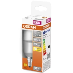 OSRAM LED-pære Star Stick E14 9,5W varmhvid