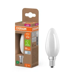 OSRAM LED-pære stearinlys mat E14 2,2W 4000K 470lm