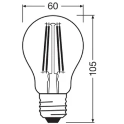 OSRAM LED-pære Tropfen E27 5,9 W glødetråd 2.700K dæmpbar