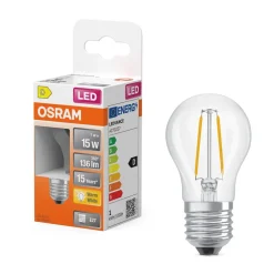 OSRAM LED-pære Tropfen P45, E27 1 W glødetråd 2.700 K