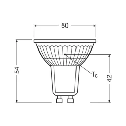 OSRAM LED-reflektorpære GU10 4,3W 36° 827 klar