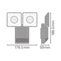 OSRAM LED-sensor-udendørs vægspot ENDURA PRO, hvid, IP55
