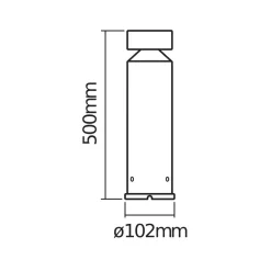 OSRAM LED-sokkellampe ENDURA STYLE CYLINDER, stål 50 cm