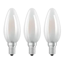 OSRAM LED-stearinlys E14 Classic B 4,2W 2.700K mat 3 stk