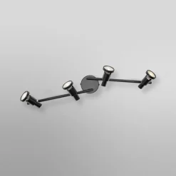 OSRAM loftspotter, sort 4 lyskilder Metal GU10-LED 927 dæmpbar