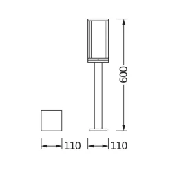 OSRAM vejlampe ENDURA CLASSIC FRAME, mørkegrå, 60 cm IP44