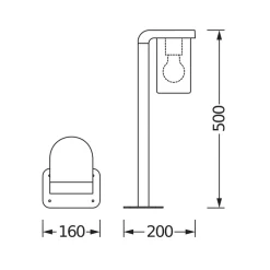 OSRAM vejlampe ENDURA CLASSIC CASCADE 50 cm mørkegrå/klar