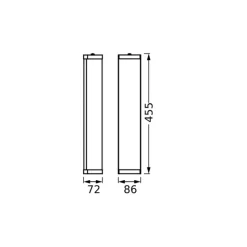 OSRAM væglampe BATHROOM, krom Længde 46 cm Metal/glas IP44