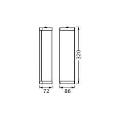 OSRAM væglampe BATHROOM sort Længde 46 cm Metal/glas IP44