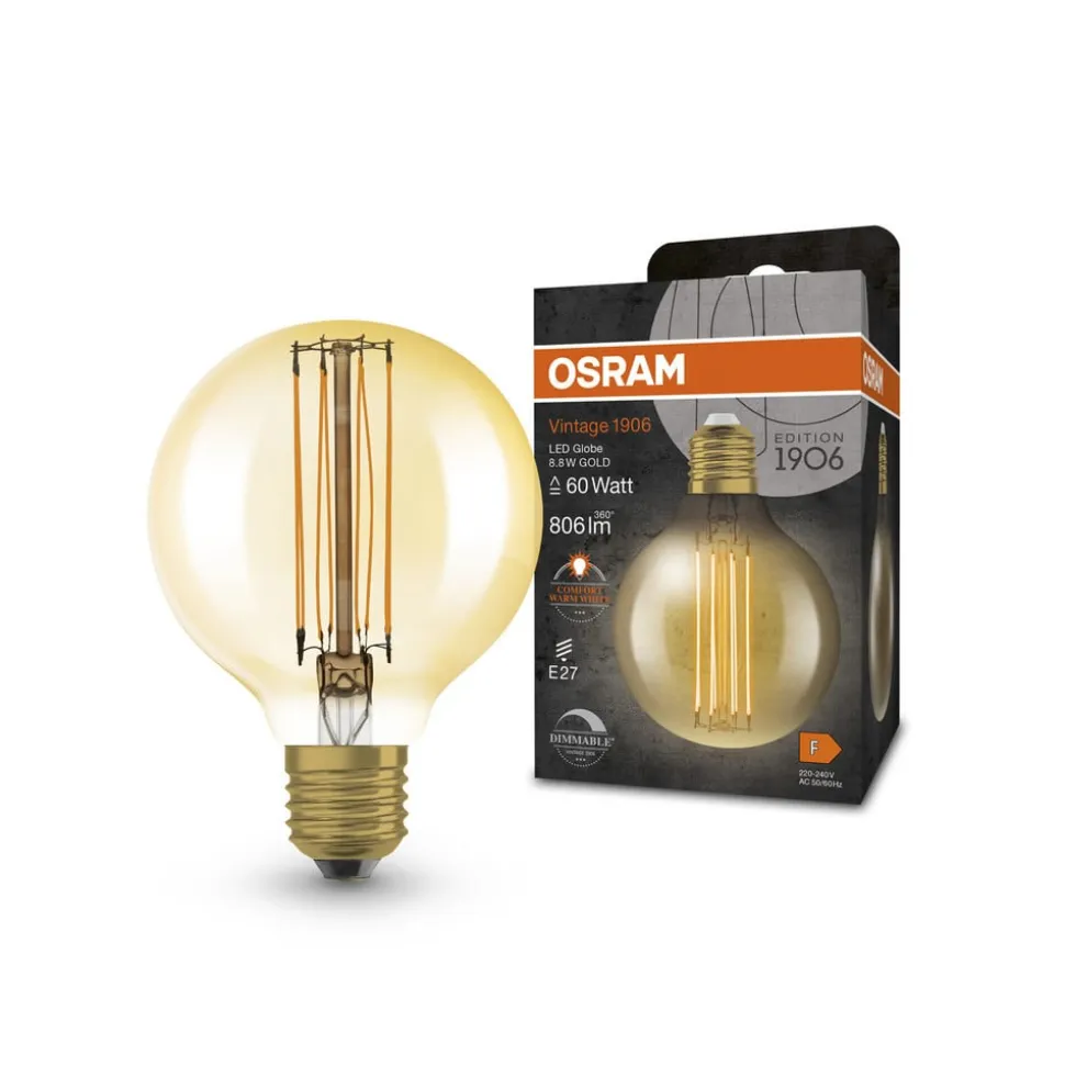 OSRAM Vintage 1906 E27 8,8W LED G80 822 dim guld